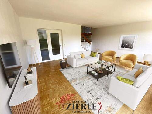 Wohnzimmer - Doppelhaushälfte mit 140,00 m² in Ebersbach an der Fils zur Miete