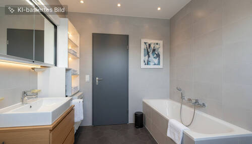 Wohnung im Obergeschoss - Bad KI homestaging - 