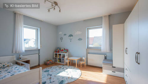 Wohnung Obergeschoss - Kinderzimmer KI homestaging - 