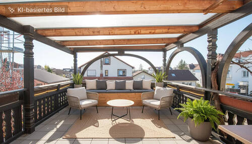 Obergeschoss - Dachterrasse KI homestaging - 