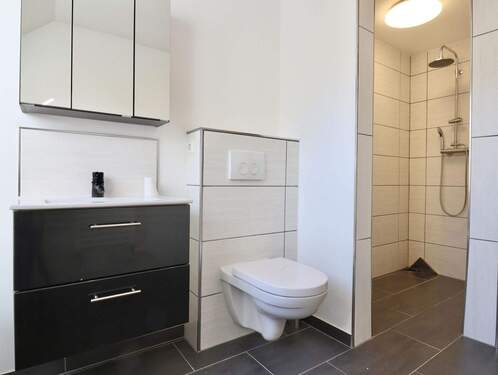 Tageslichtbad mit freistehender Wanne und Walk-In Dusche - DG links - 