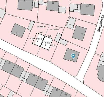Muster Lageplan mit zwei DHH.jpg - 5 Zimmer Doppelhaushälfte in Mühldorf a.Inn