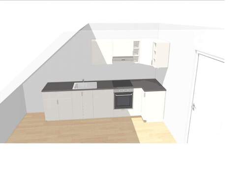 Küche.jpg - Frei ab sofort 2-Zimmerwohnung im 2. Obergeschoss (Dachgeschoss) Einbauküche Ohne Aufzug