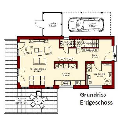 Grundriss EG.jpg - EFH Bad Emstal - Sand individuell - klassisch u. modern