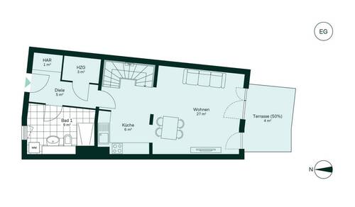 Offener und großzügiger Wohnbereich im Erdgeschoss - 