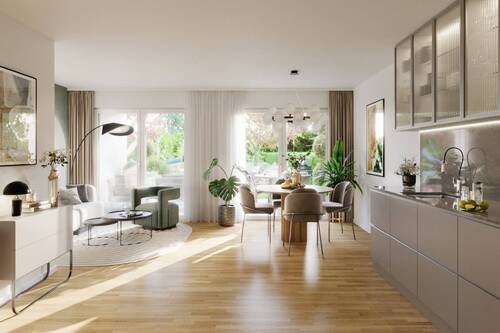 Wohnzimmer - 2 Zimmer Etagenwohnung zum Kaufen in München
