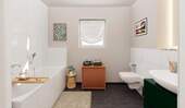 Modernes Tageslichtbad mit Badewanne - 