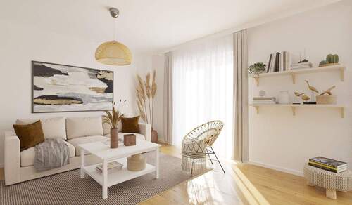 Lichtdurchfluteter Wohnbereich dank bodentiefer Fenster - Komfortables Wohnen mit großzügigem Raumangebot