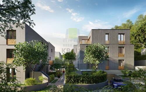 Visualisierung Ostansicht - Neubauprojekt in Holzbauweise 'urban nature'