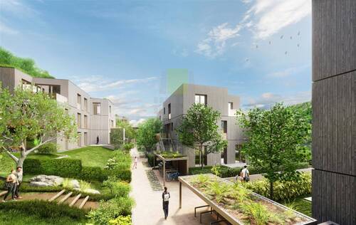 Hofbereich Haus 1_Haus 5 - Neubauprojekt in Holzbauweise 'urban nature'