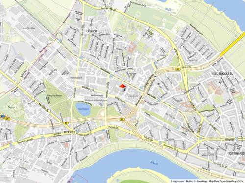 Lageplan - 2 Zimmer Etagenwohnung zur Miete in Düsseldorf