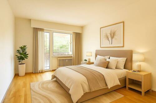 Schlafzimmer Visualisierung - 3 Zimmer Etagenwohnung zum Kaufen in Frankfurt am Main