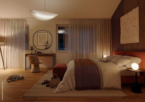 Schlafzimmer Uferhaus WE 118 - Attraktive 3-Zimmer-Wohnung mit ca. 77 m² samt Dusche und Balko