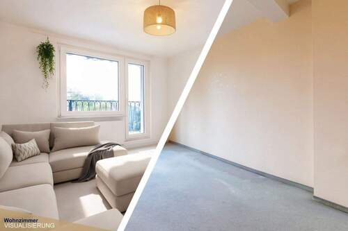 Wohnzimmer (Visualisierung) - Urbanes Wohnen im Zooviertel - Dachgeschosswohnung mit Aufzug und Balkon