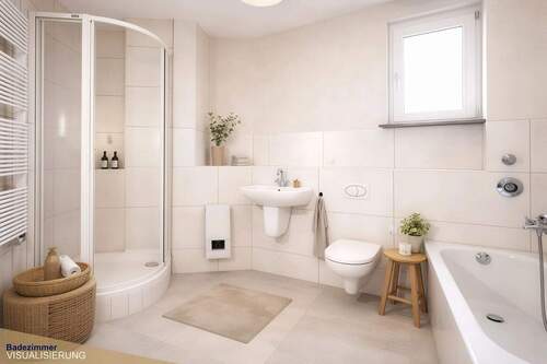 Badezimmer (Visualisierung) - Etagenwohnung mit 75,00 m&sup2; in Düsseldorf zum Kaufen