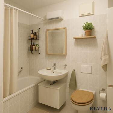 Badezimmer - Etagenwohnung mit 55,70 m² in München zum Kaufen