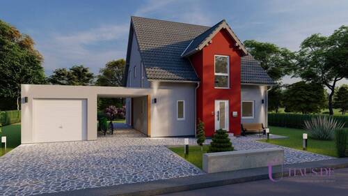 Nova 88 Außenansicht 1 mit Logo - 5 Zimmer Einfamilienhaus in Selb