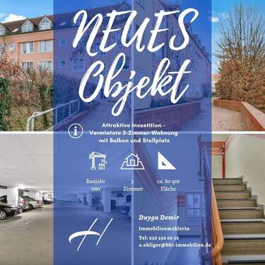 12652 - Attraktive Investition - Vermietete 3-Zimmer-Wohnung mit Balkon und Stellplatz