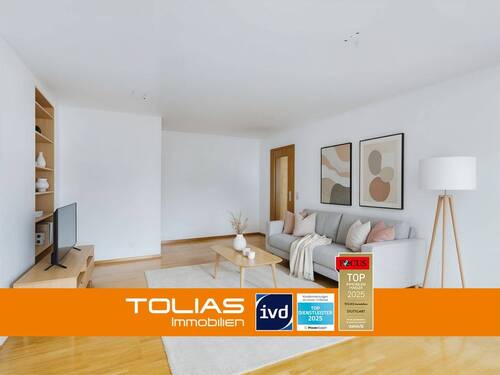 Titelbild - Charmante 3-Zimmer-Wohnung in Plieningen - Zwei Balkone & viel Platz zum Wohlfühlen