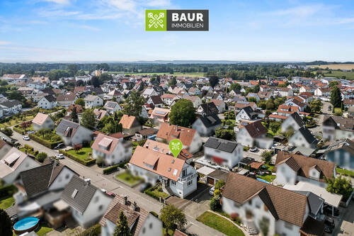 Luftaufnahme - 4 Zimmer Doppelhaushälfte in Bad Waldsee