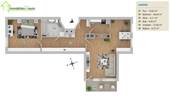 Wohnungsgrundriss mit Balkon - 