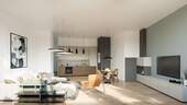 Küchen- und Wohnbereich - Muster - 5 Zimmer Etagenwohnung in Berlin