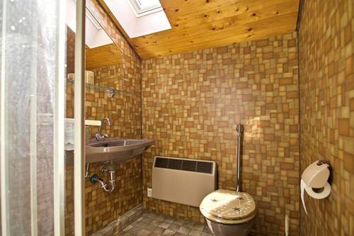 Badezimmer mit Dusche und Fenster - 