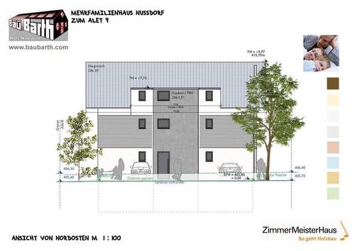 20220502_MFH Nussdorf_BA1 Ost_Ansicht NordOst - 