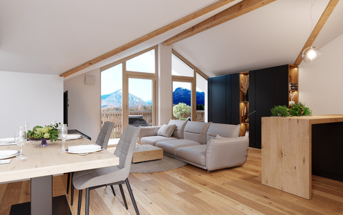 Wohn-/Essbereich - Etagenwohnung mit 43,10 m² in Brannenburg zum Kaufen