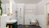 Modernes Badezimmer mit bodengleicher Dusche - 2 Zimmer Etagenwohnung in Biesenthal