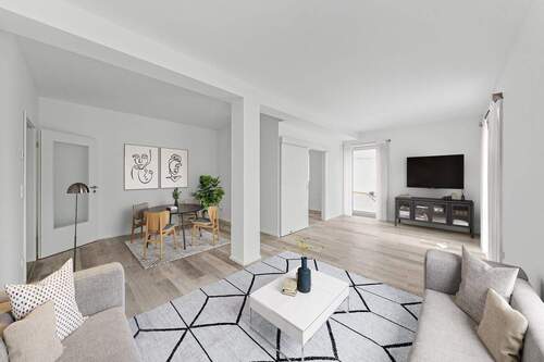 Wohn- Esszimmer - Einrichtungsvorschlag - Exklusives Wohnen im Zentrum: 4 Raum Wohnung mit Balkon - Erstbezug- bester Blick über die Stadt