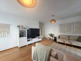 helles Wohnzimmer - Etagenwohnung mit 57,10 m&sup2; in München zur Miete