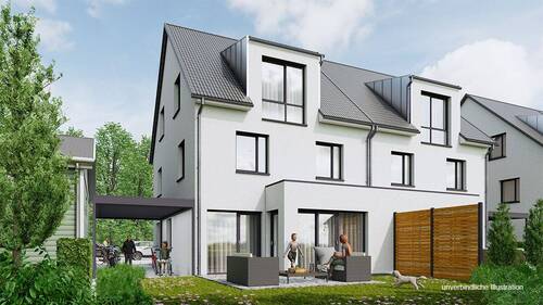 Ansicht - 'Modernes + großzügiges Wohnen in beliebter Lage' Attraktive DHH mit herrlichem Garten in Möhringen
