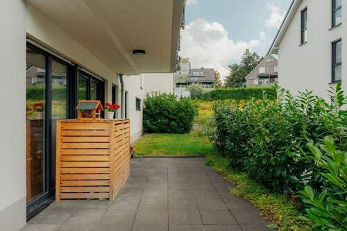Terrasse - Seltenheit: Barrierefreie 3-Zimmer-Wohnung mit Terrasse u. kleinem Garten in Moitzfeld