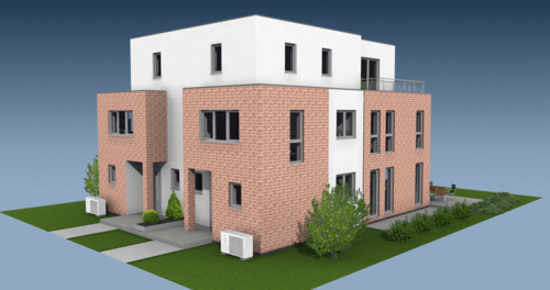 Frontansicht - NEUBAUPROJEKT in Lankwitz - Doppelhaushälfte 165 m² inkl. Grundstück mit Garten und Dachterrasse