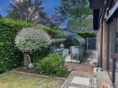 seitlicher Garten mit Gewächshaus - 