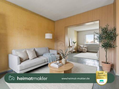 Wohnzimmer KI Stage - 5 Zimmer Doppelhaushälfte zum Kaufen in Leipzig