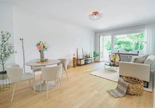 Wohnzimmer - Etagenwohnung mit 57,70 m² in Hamburg zum Kaufen