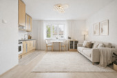 Wohn-Essbereich Visualisierung - Etagenwohnung mit 39,50 m&sup2; in Augsburg zum Kaufen