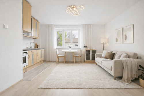 Wohn-Essbereich Visualisierung - Etagenwohnung mit 39,50 m&sup2; in Augsburg zum Kaufen