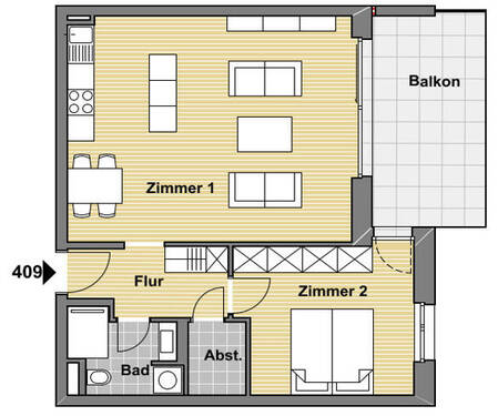 Einheit Nr. 409 - Etagenwohnung mit 64,90 m² in Pfinztal zum Kaufen