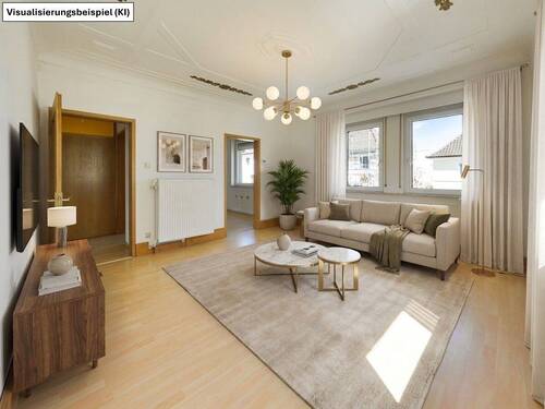 Wohnzimmer - 3 Zimmer Etagenwohnung zum Kaufen in Stuttgart