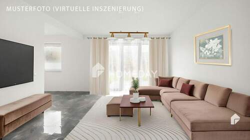 Wohnzimmer 1-Musterfoto (virtuelle Inszenierung)4 - 1 Zimmer Mehrfamilienhaus, Wohnhaus in Bremerhaven