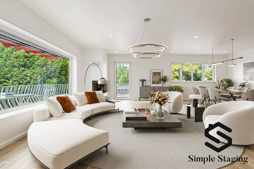 digitales homestaging Wohnzimmer - Privates Refugium mit Einliegerwohnung, Schwimmhalle & Sauna