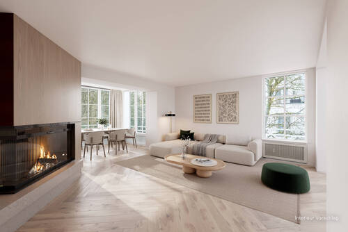 Wohnzimmer. Interieur Vorschlag. - 4 Zimmer Etagenwohnung in München