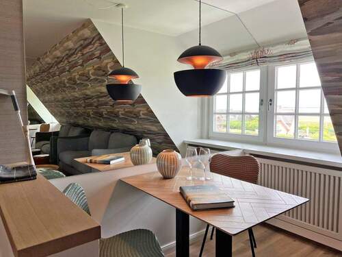 Essbereich mit Blick zum Wattenmeer - 1 Zimmer Etagenwohnung zum Kaufen in Rantum Sylt