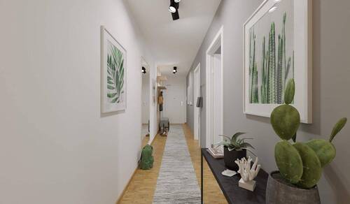 Der Flur bietet Platz für Pflanzen und Deko - 3 Zimmer Etagenwohnung zum Kaufen in Rostock