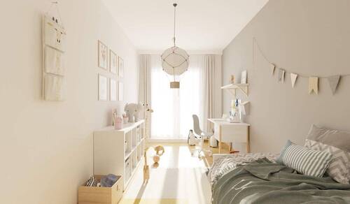 Ein helles Kinderzimmer zum Spielen und Wohlfühlen - 