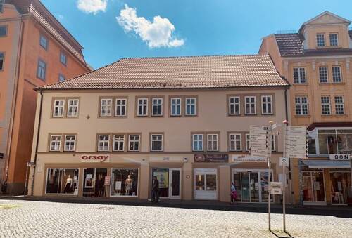 Gesamtansicht Haus - Fleischer mit Imbiss - Laden in bester 1a-Lage von Gotha