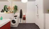 Modernes Badezimmer mit bodengleicher Dusche - 
